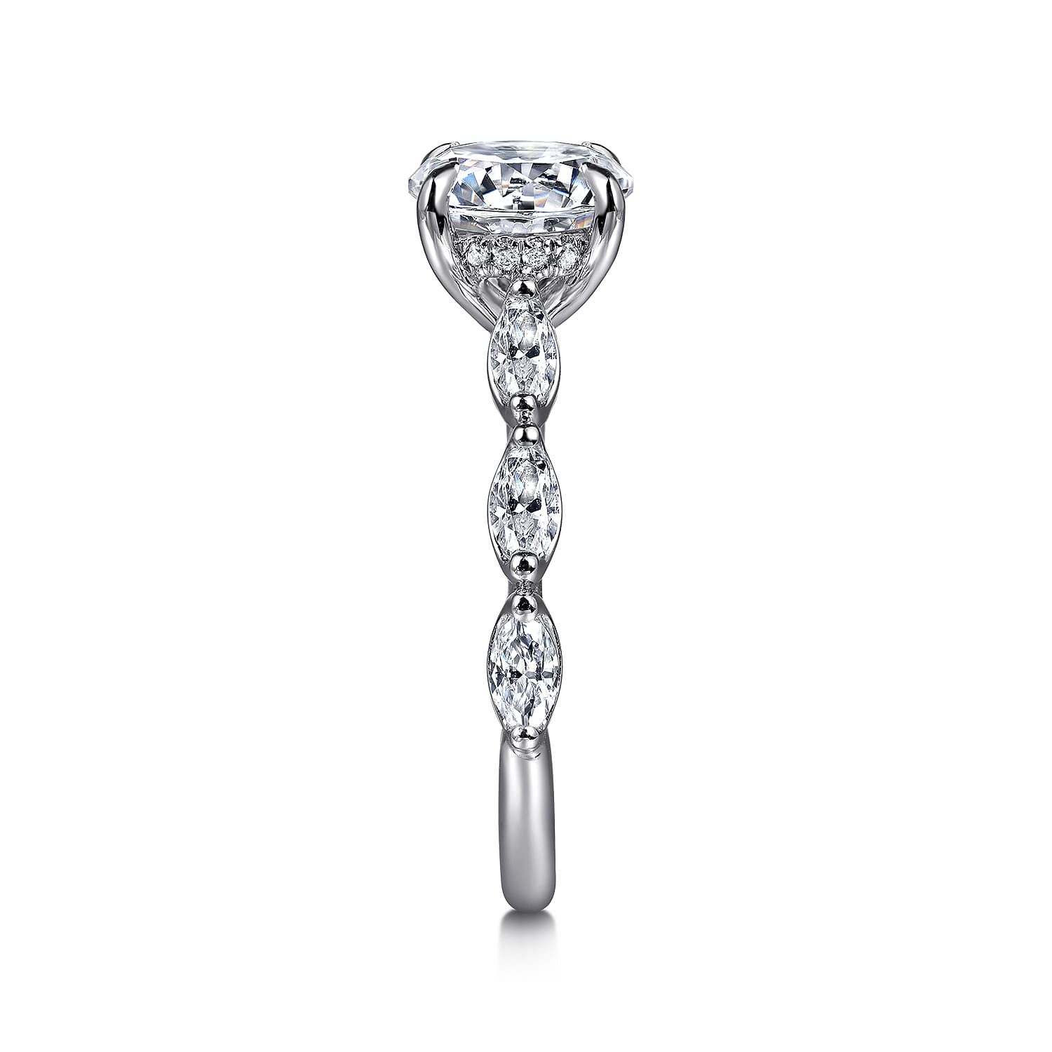 Posh - 14K White Gold Round Diamond Engagement Ring - 0.5 ct - Shot 5