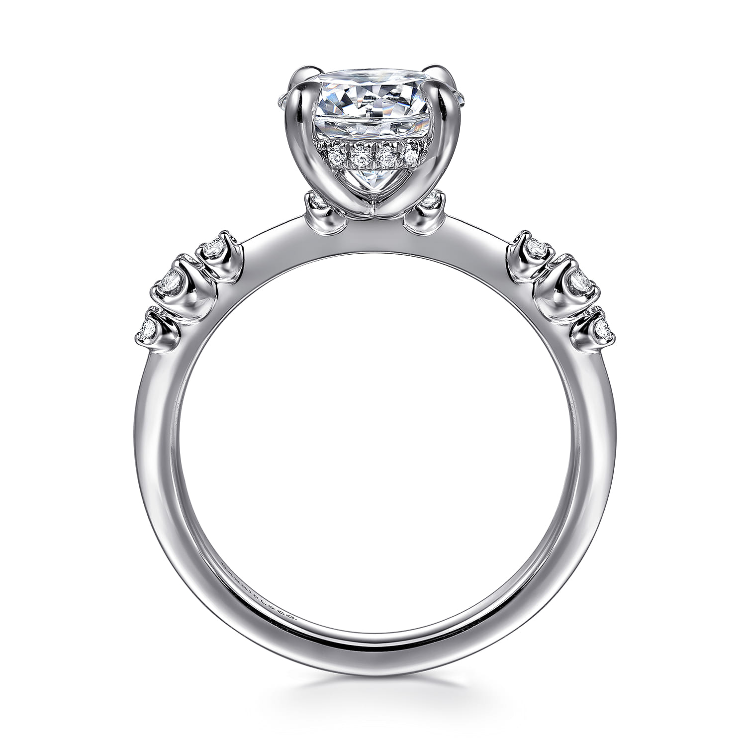 Jaelyn - 14K White Gold Round Diamond Engagement Ring - 0.17 ct - Shot 2