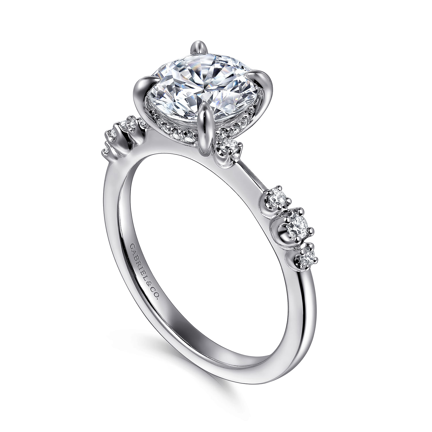 Jaelyn - 14K White Gold Round Diamond Engagement Ring - 0.17 ct - Shot 3