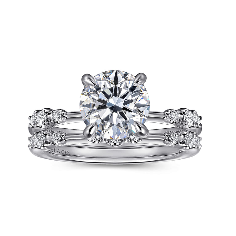 Jaelyn - 14K White Gold Round Diamond Engagement Ring - 0.17 ct - Shot 4