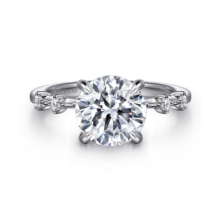 Joplin - 14K White Gold Round Diamond Engagement Ring - 0.18 ct - Shot 1