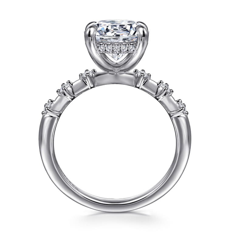 Joplin - 14K White Gold Round Diamond Engagement Ring - 0.18 ct - Shot 2