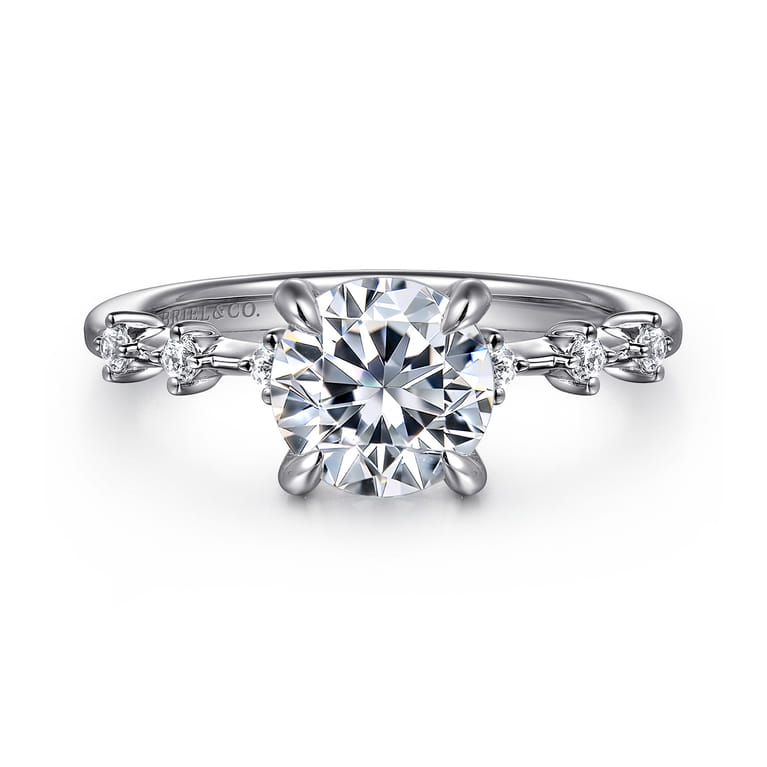 Joplin - 14K White Gold Round Diamond Engagement Ring - 0.17 ct - Shot 1