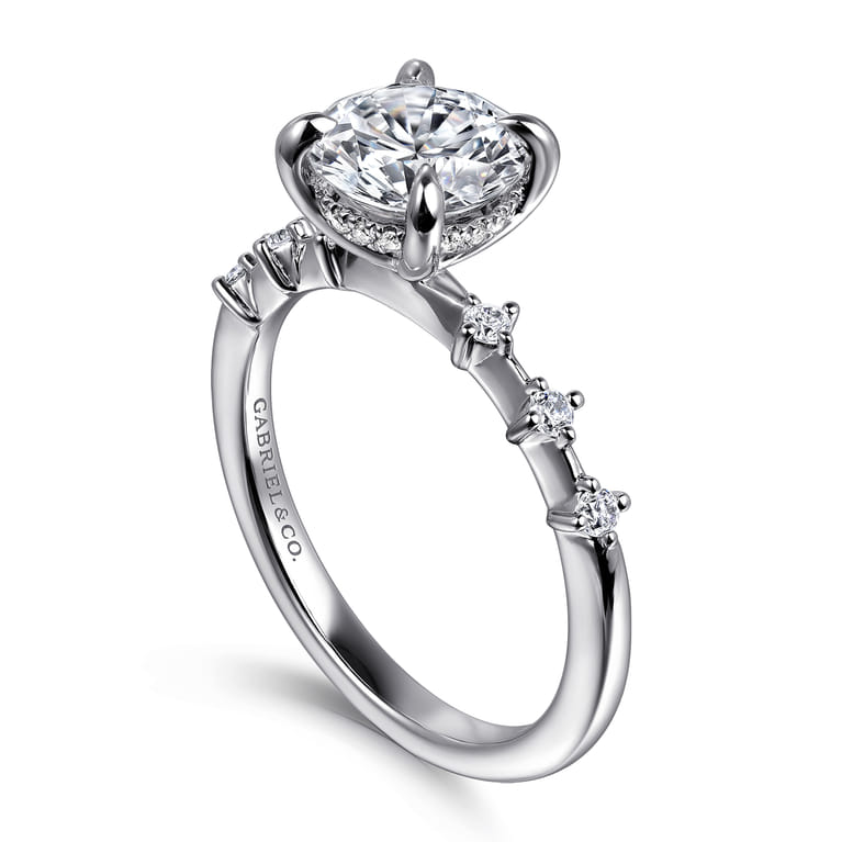 Joplin - 14K White Gold Round Diamond Engagement Ring - 0.17 ct - Shot 3