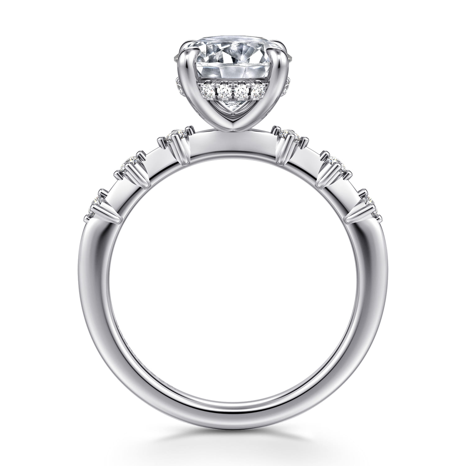 Joplin - 14K White Gold Round Diamond Engagement Ring - 0.17 ct - Shot 2