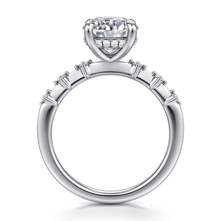 Joplin - 14K White Gold Round Diamond Engagement Ring - 0.17 ct - Shot 2