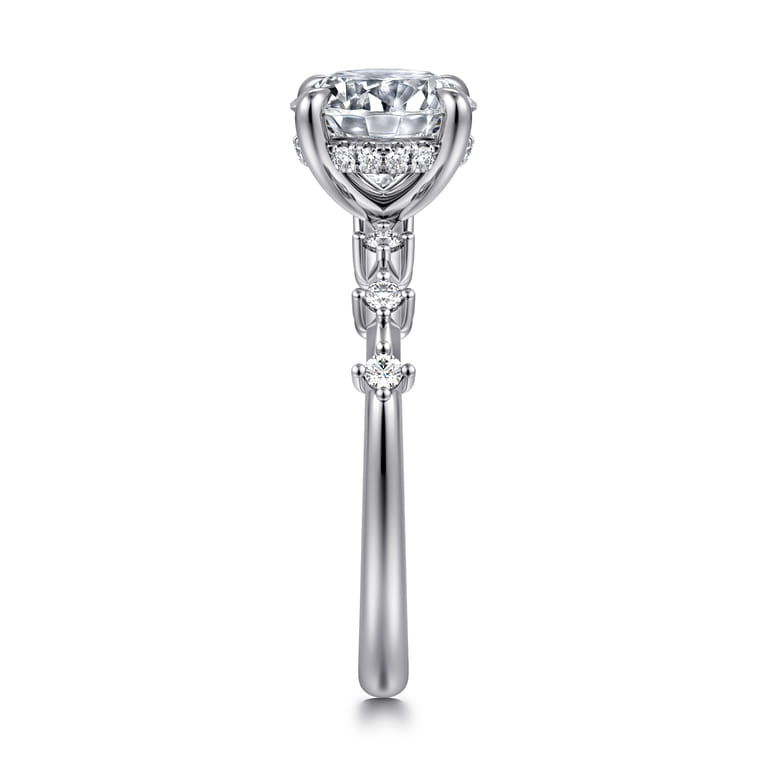 Joplin - 14K White Gold Round Diamond Engagement Ring - 0.17 ct - Shot 4