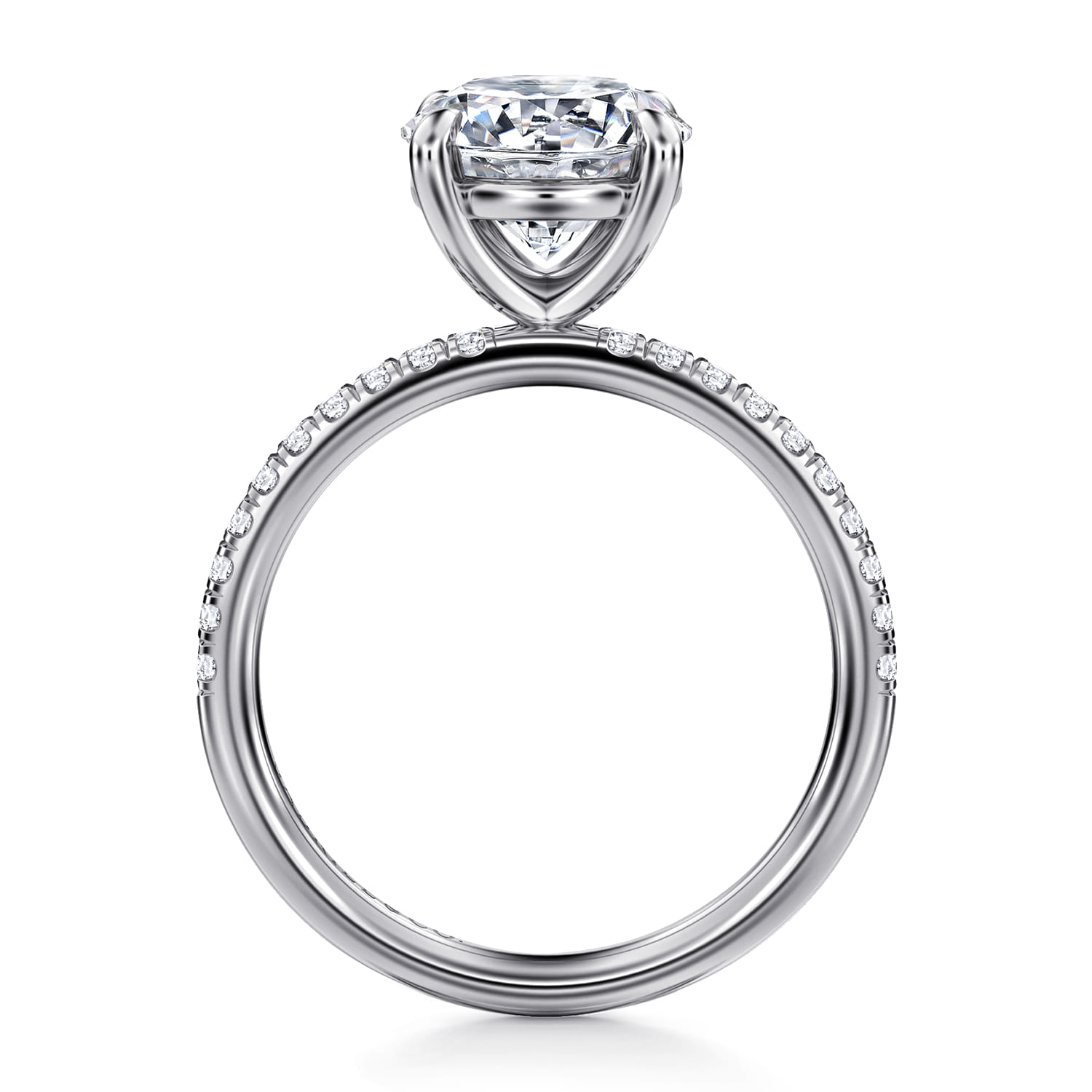Twain - 14K White Gold Round Diamond Engagement Ring - 0.2 ct - Shot 2