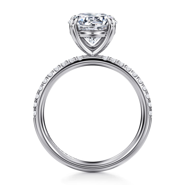 Twain - 14K White Gold Round Diamond Engagement Ring - 0.2 ct - Shot 2