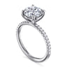 Twain - 14K White Gold Round Diamond Engagement Ring - 0.2 ct