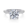 Twain - 14K White Gold Round Diamond Engagement Ring - 0.2 ct
