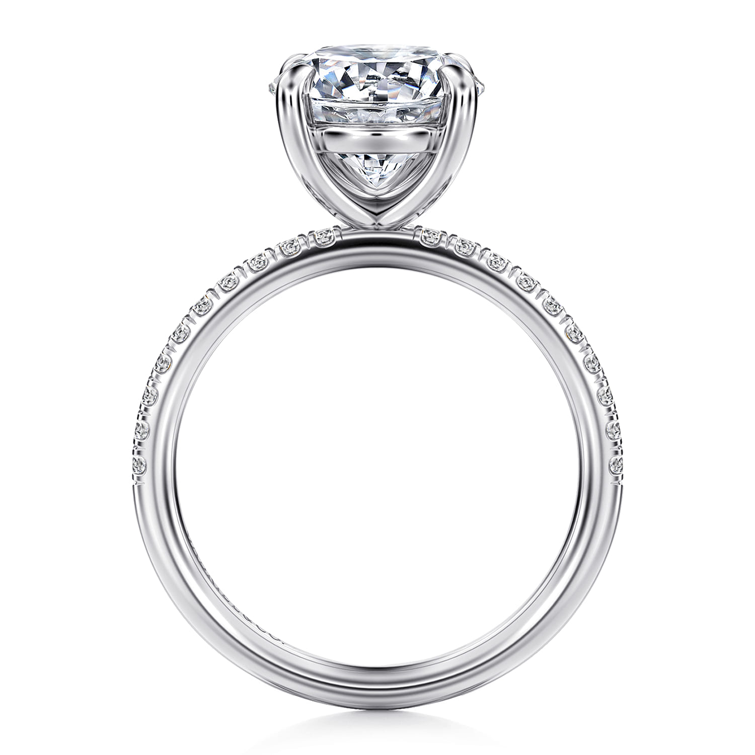 Twain - 14K White Gold Round Diamond Engagement Ring - 0.2 ct - Shot 2
