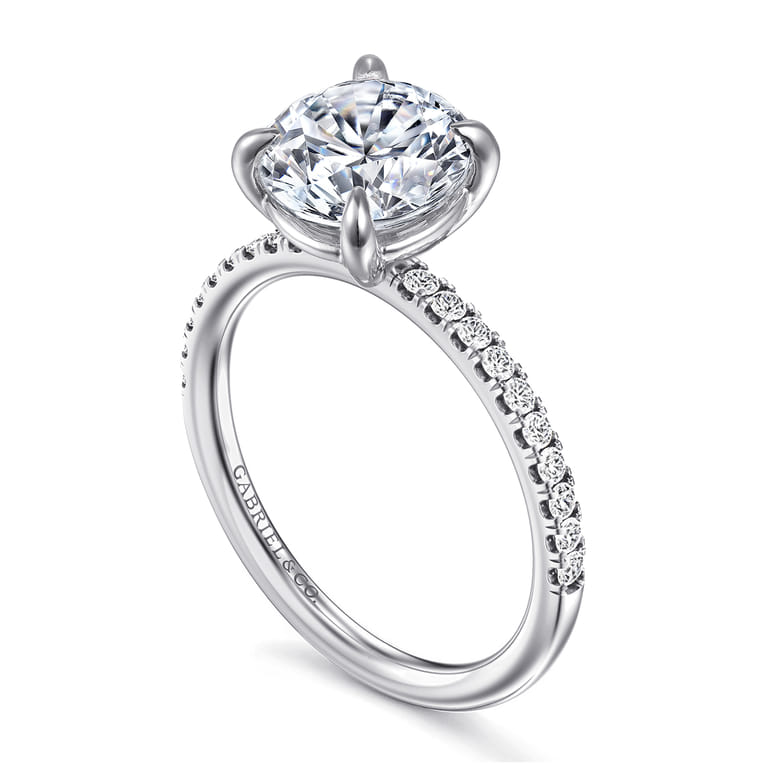 Twain - 14K White Gold Round Diamond Engagement Ring - 0.2 ct - Shot 3