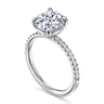 Twain - 14K White Gold Round Diamond Engagement Ring - 0.2 ct