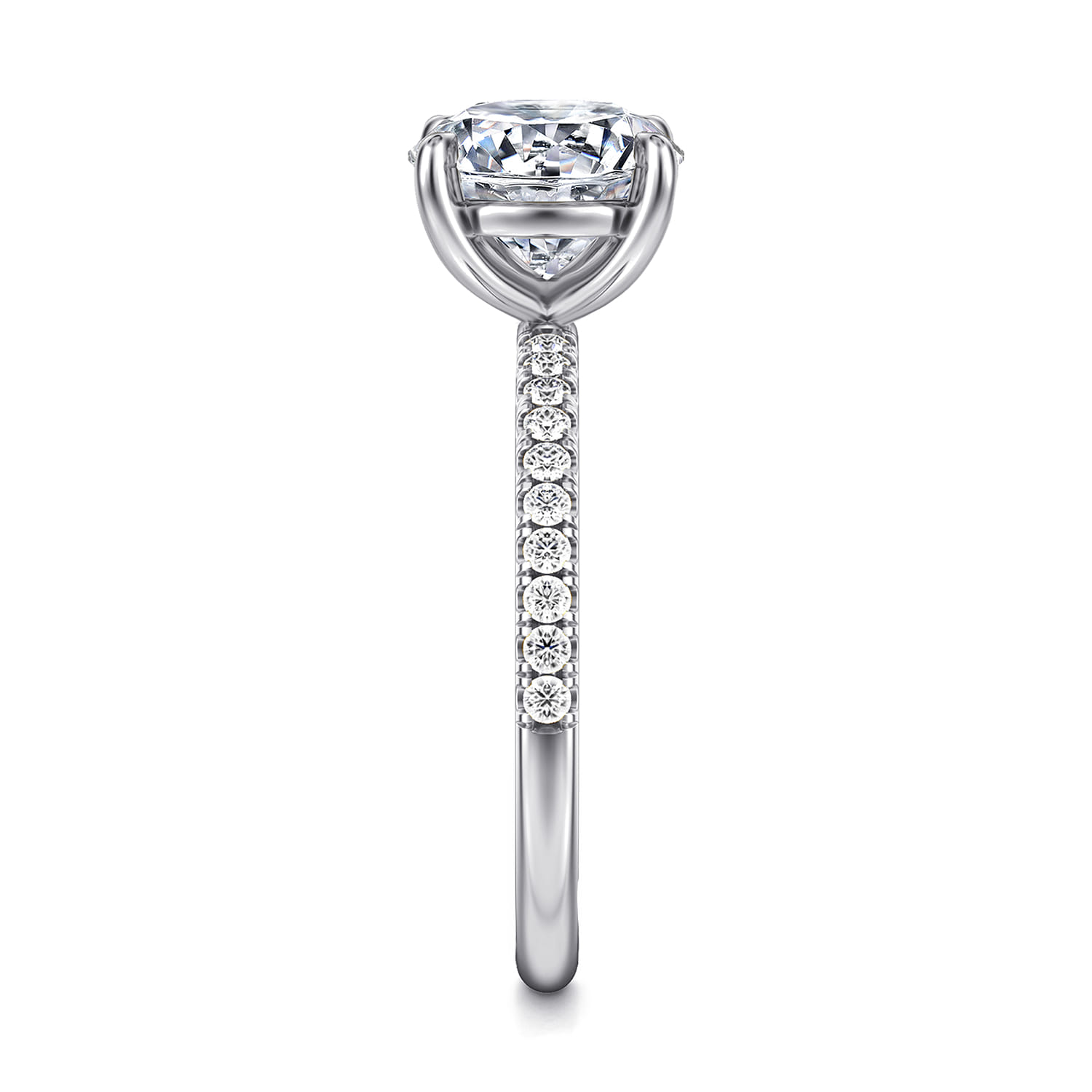 Twain - 14K White Gold Round Diamond Engagement Ring - 0.2 ct - Shot 4