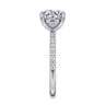 Twain - 14K White Gold Round Diamond Engagement Ring - 0.2 ct