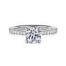 Twain - 14K White Gold Round Diamond Engagement Ring - 0.2 ct