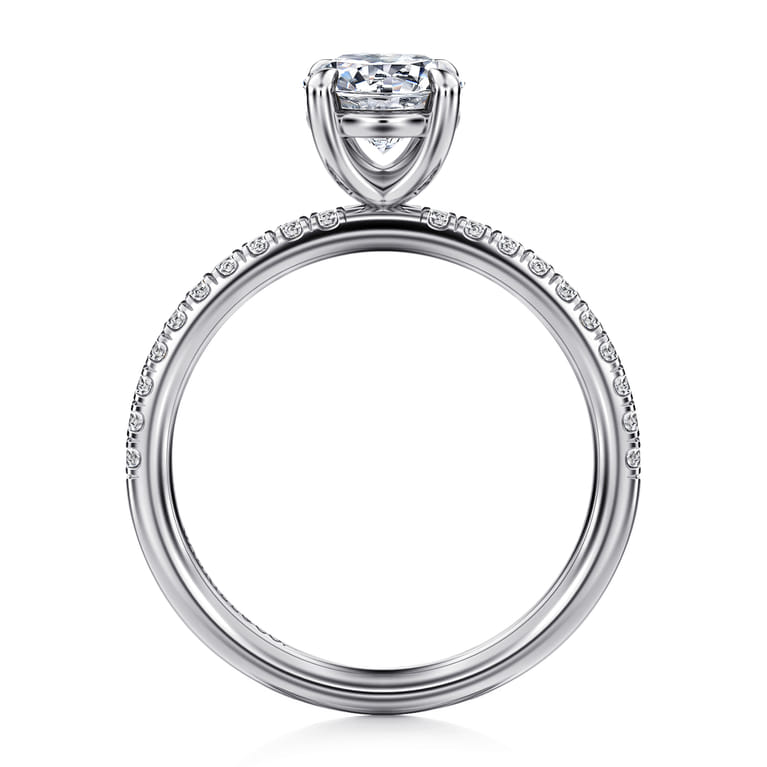 Twain - 14K White Gold Round Diamond Engagement Ring - 0.2 ct - Shot 2