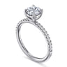 Twain - 14K White Gold Round Diamond Engagement Ring - 0.2 ct