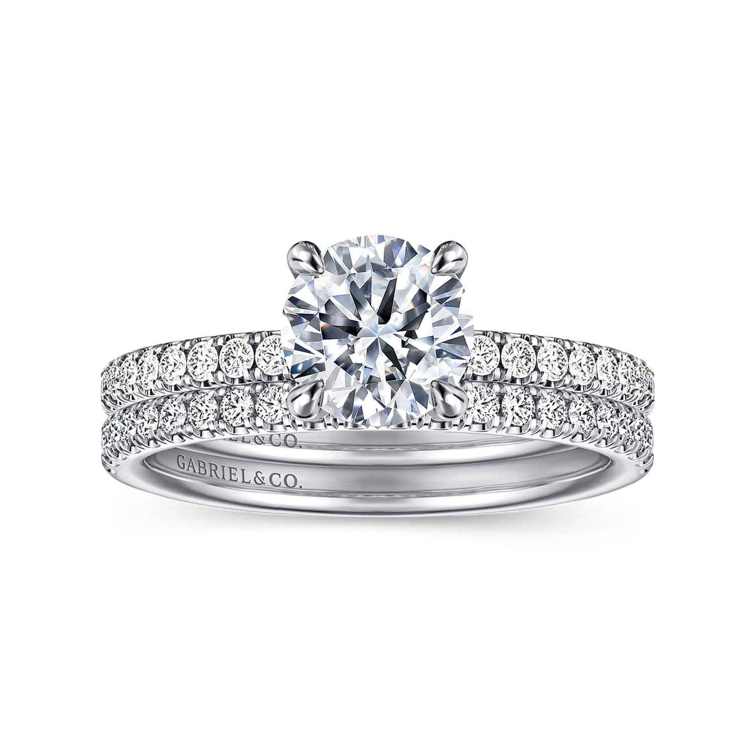 Twain - 14K White Gold Round Diamond Engagement Ring - 0.2 ct - Shot 4