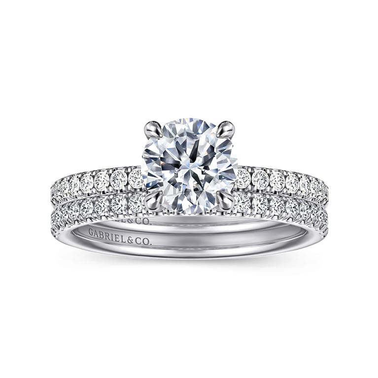 Twain - 14K White Gold Round Diamond Engagement Ring - 0.2 ct - Shot 4