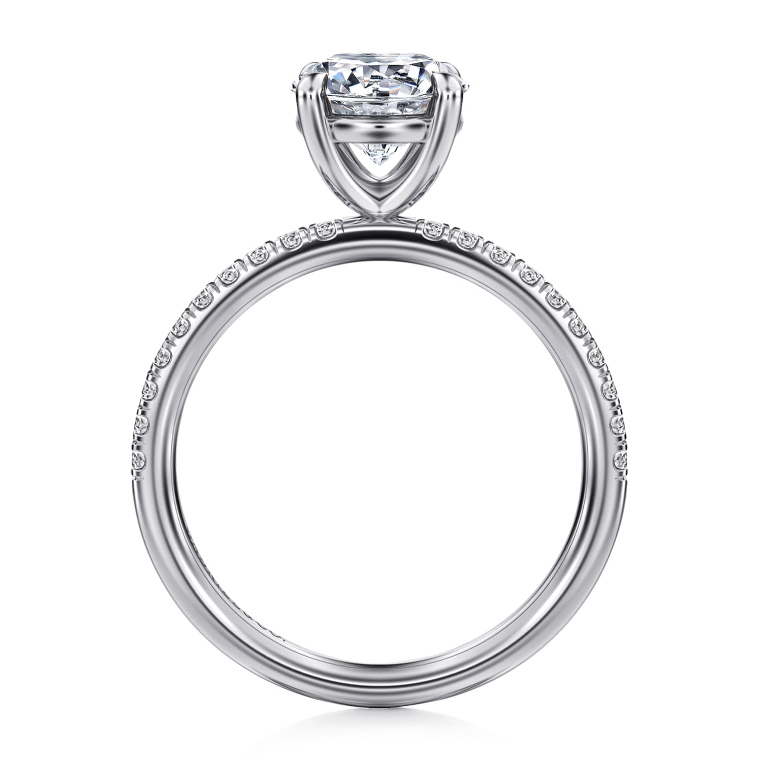 Twain - 14K White Gold Round Diamond Engagement Ring - 0.2 ct - Shot 2