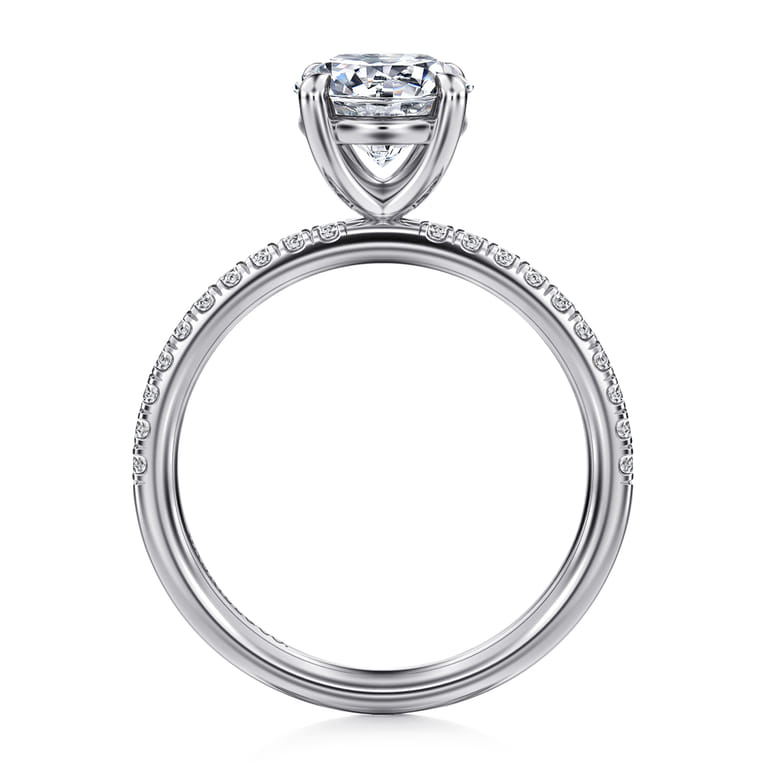 Twain - 14K White Gold Round Diamond Engagement Ring - 0.2 ct - Shot 2
