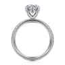 Twain - 14K White Gold Round Diamond Engagement Ring - 0.2 ct