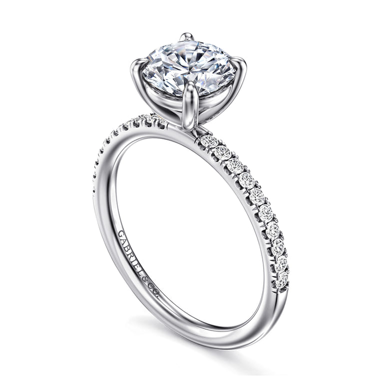 Twain - 14K White Gold Round Diamond Engagement Ring - 0.2 ct - Shot 3