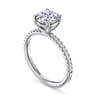 Twain - 14K White Gold Round Diamond Engagement Ring - 0.2 ct