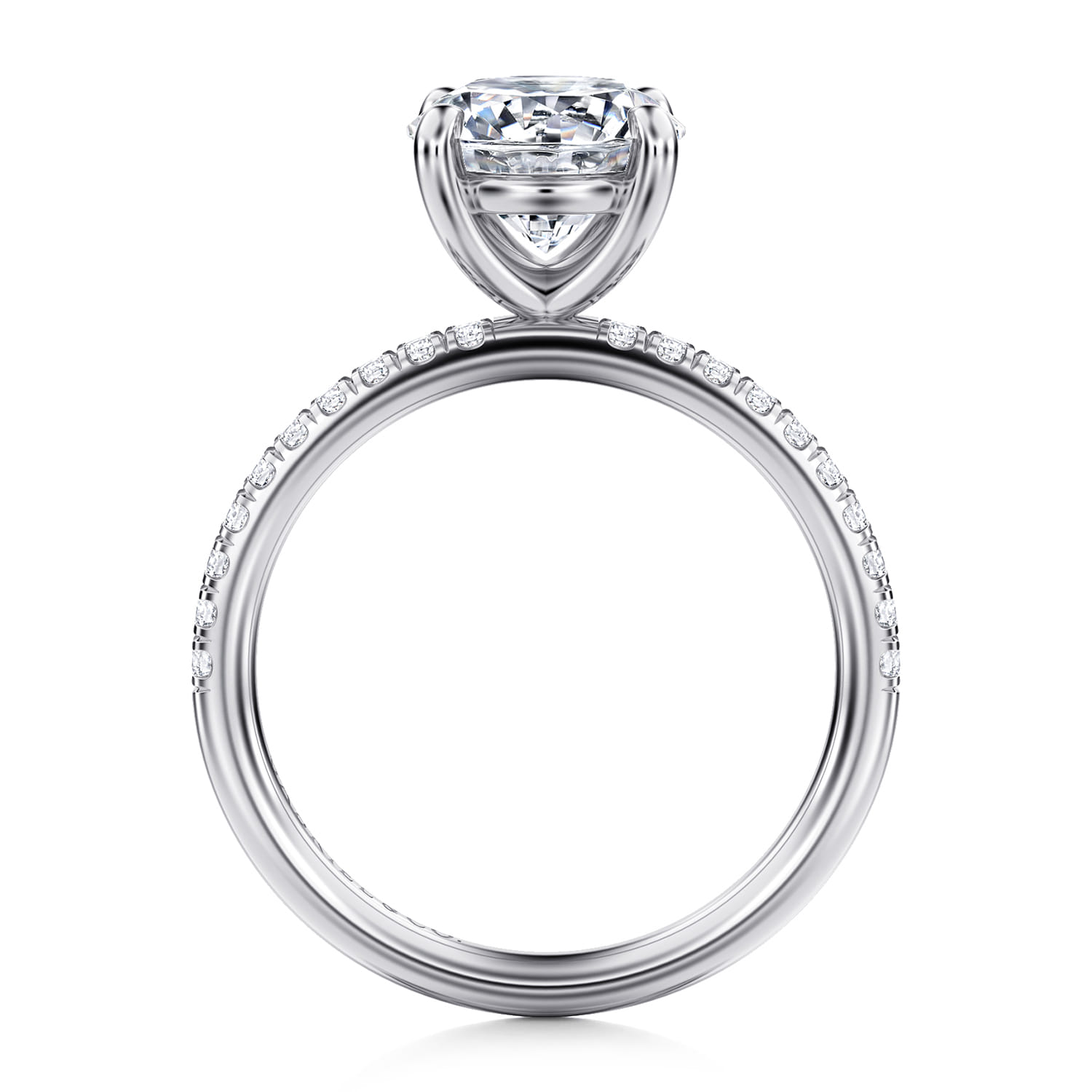 Twain - 14K White Gold Round Diamond Engagement Ring - 0.2 ct - Shot 2