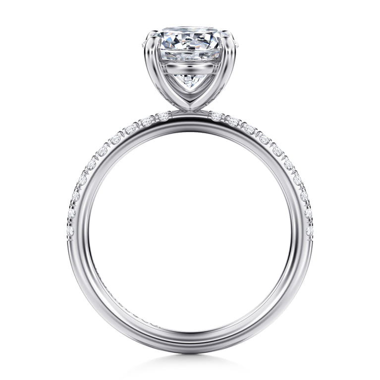 Twain - 14K White Gold Round Diamond Engagement Ring - 0.2 ct - Shot 2