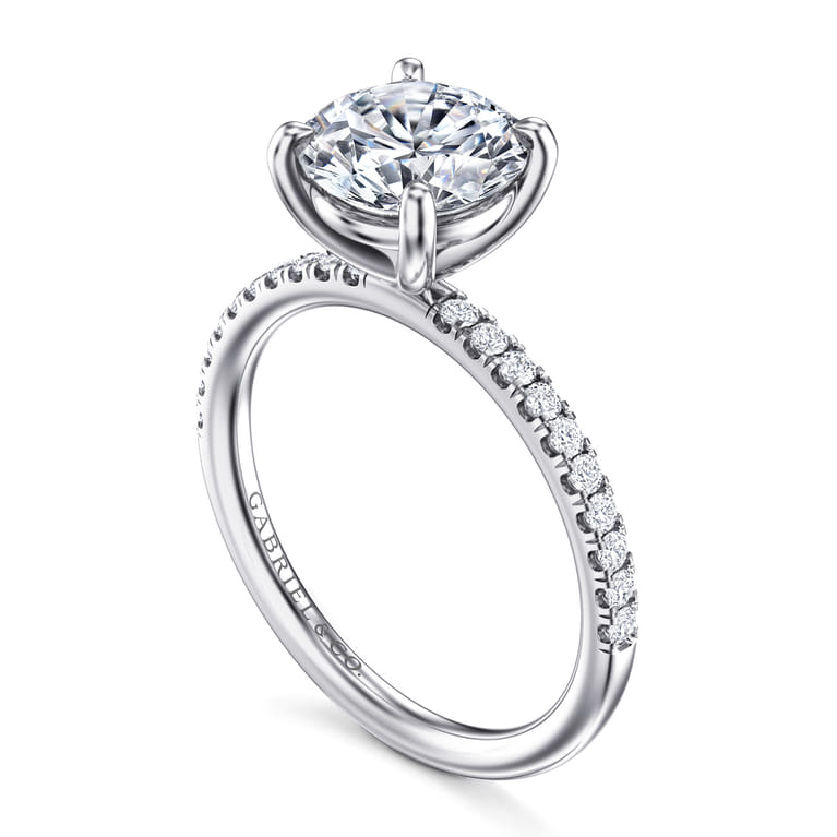 Twain - 14K White Gold Round Diamond Engagement Ring - 0.2 ct - Shot 3