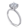 Twain - 14K White Gold Round Diamond Engagement Ring - 0.2 ct