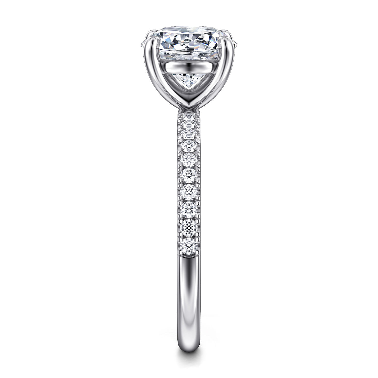 Twain - 14K White Gold Round Diamond Engagement Ring - 0.2 ct - Shot 4