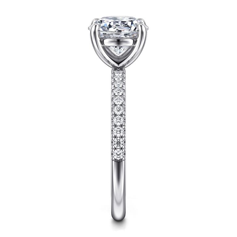 Twain - 14K White Gold Round Diamond Engagement Ring - 0.2 ct - Shot 4