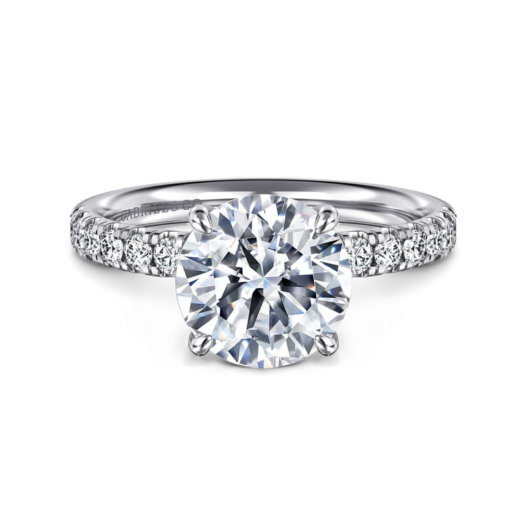 Winslow - 14K White Gold Round Diamond Engagement Ring - 0.36 ct - Shot 1
