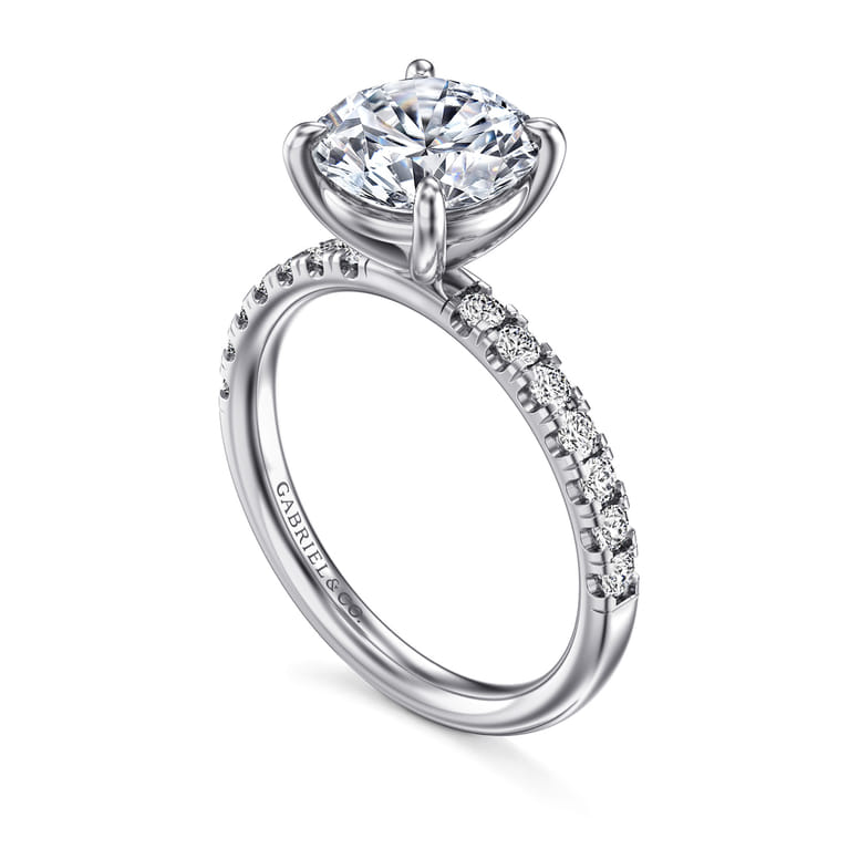 Winslow - 14K White Gold Round Diamond Engagement Ring - 0.36 ct - Shot 3