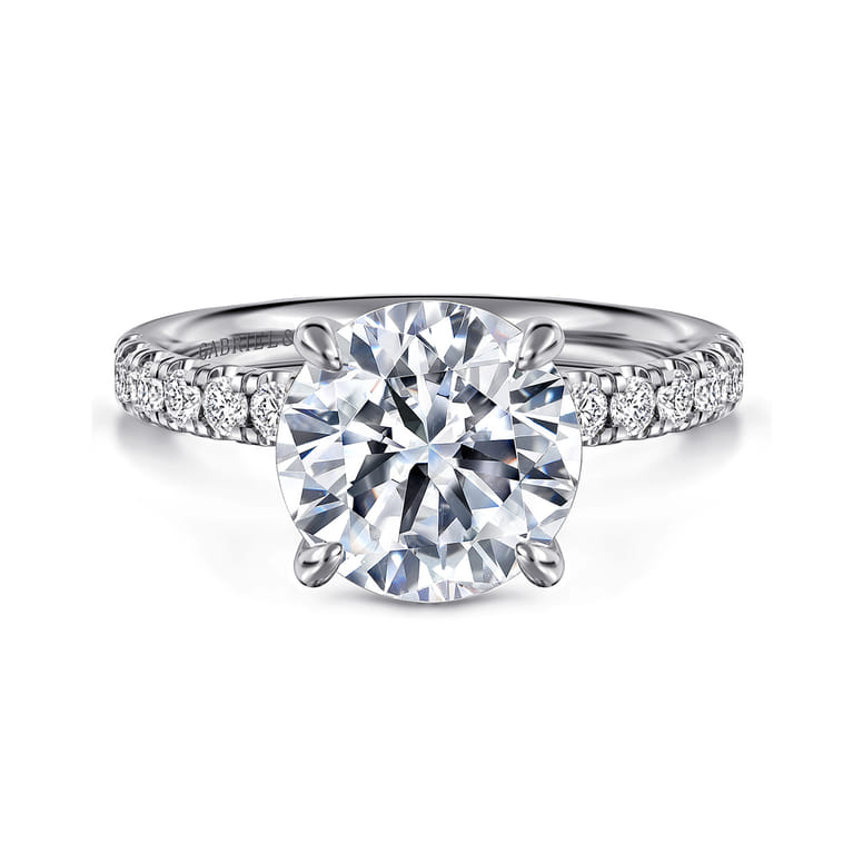 Winslow - 14K White Gold Round Diamond Engagement Ring - 0.38 ct - Shot 1