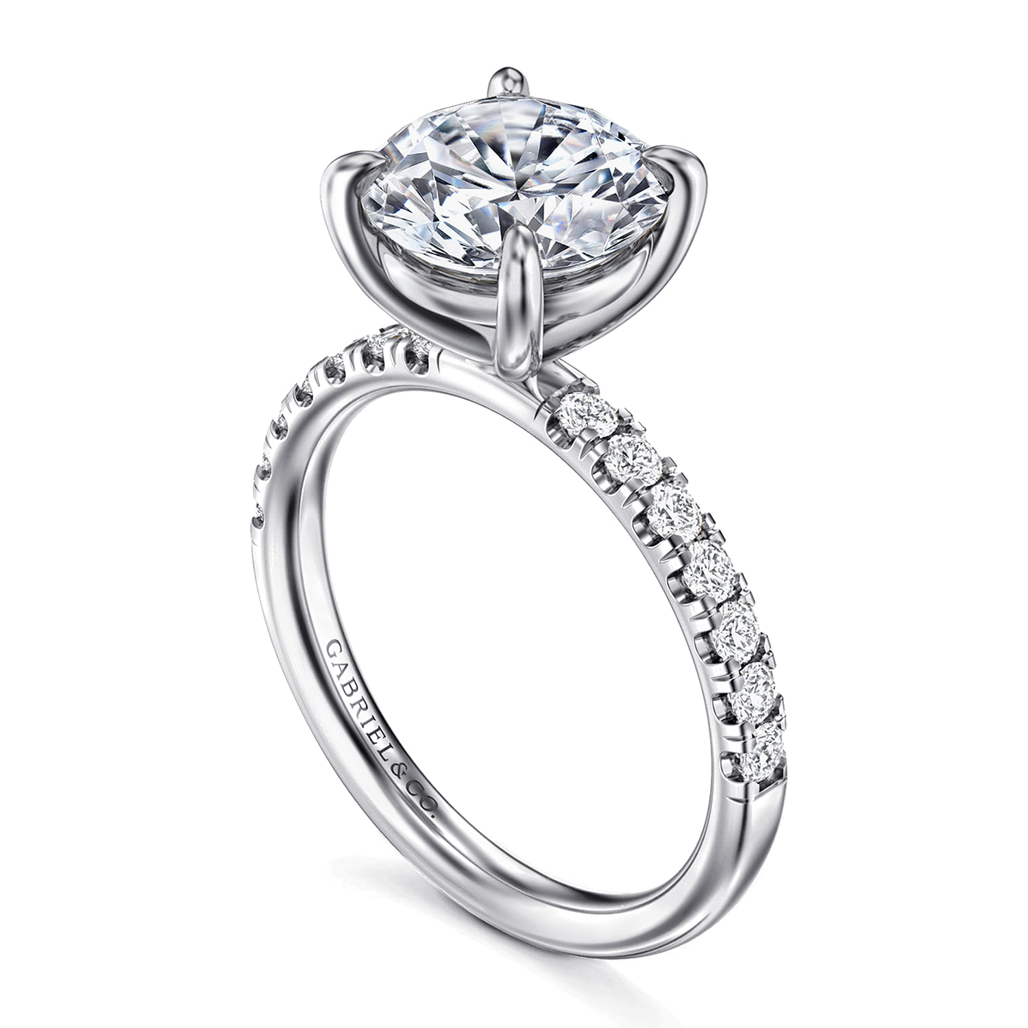 Winslow - 14K White Gold Round Diamond Engagement Ring - 0.38 ct - Shot 3