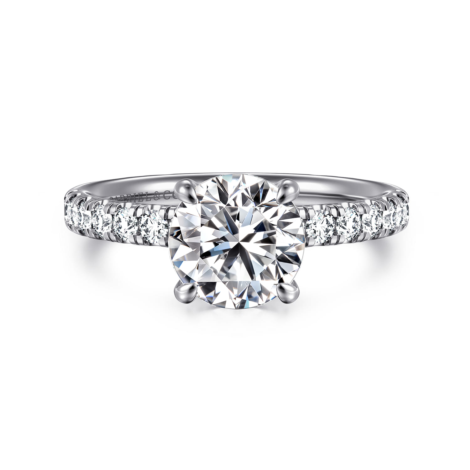 Winslow - 14K White Gold Round Diamond Engagement Ring - 0.35 ct - Shot 1