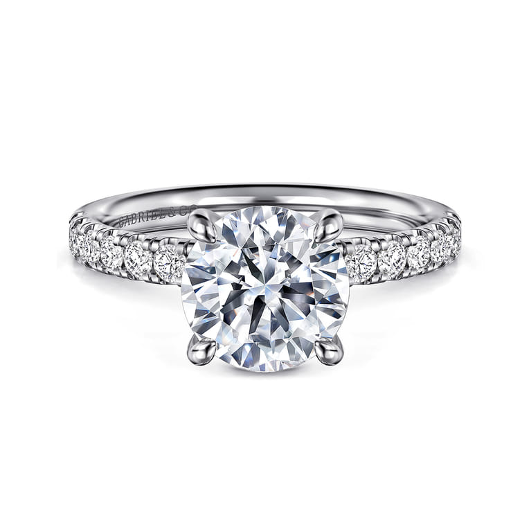 Winslow - 14K White Gold Round Diamond Engagement Ring - 0.35 ct - Shot 1