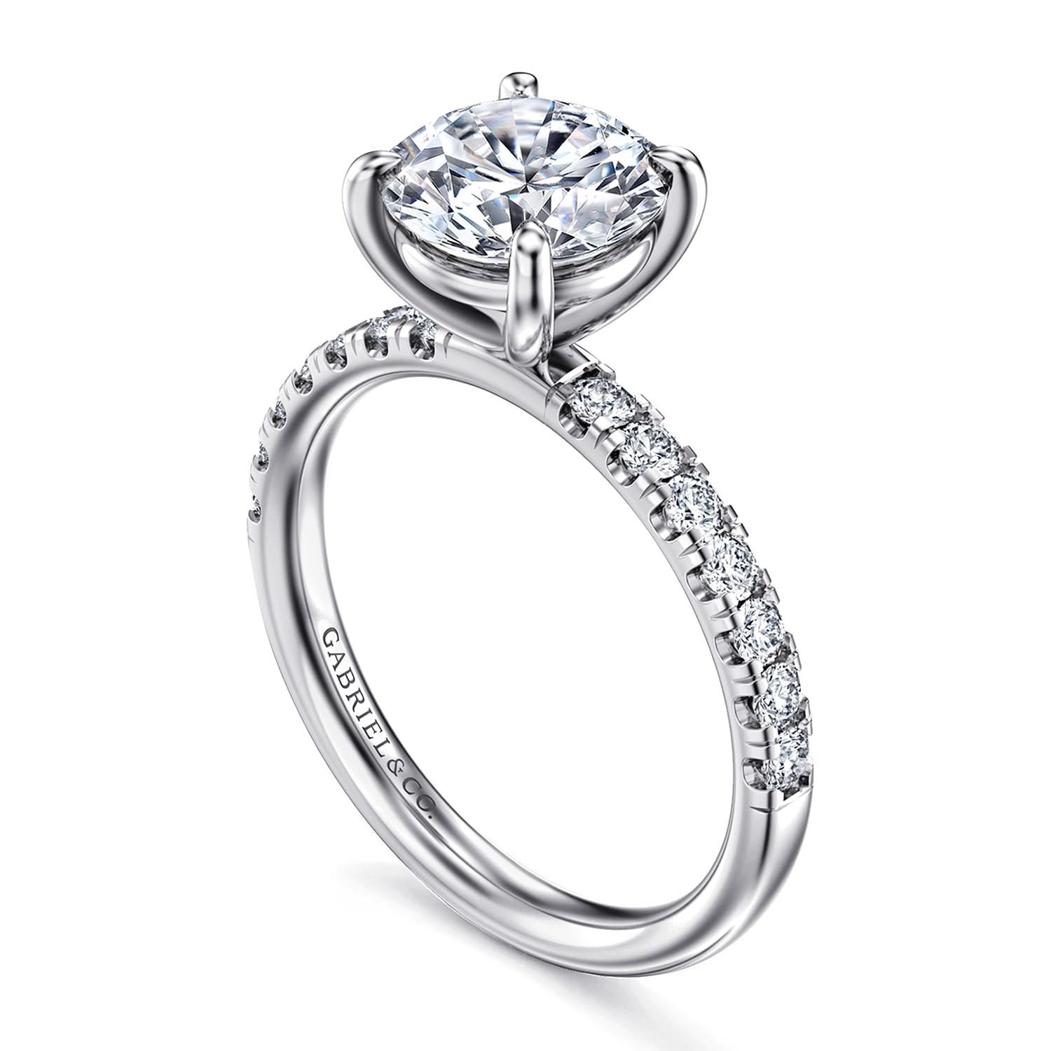 Winslow - 14K White Gold Round Diamond Engagement Ring - 0.35 ct - Shot 3