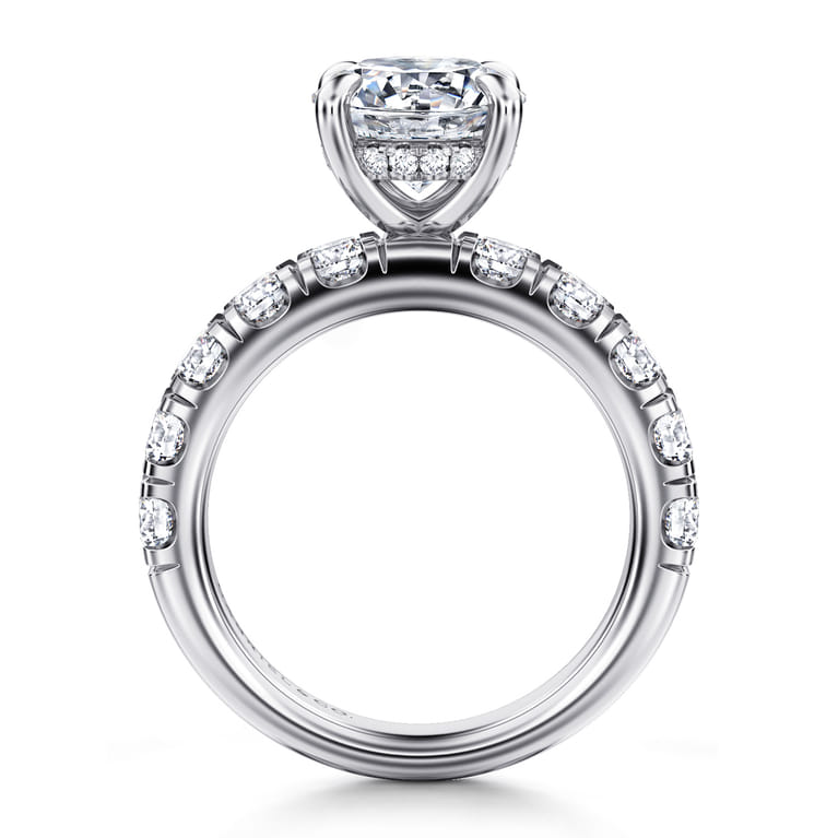 Stasia - 14K White Gold Round Diamond Engagement Ring - 1.4 ct - Shot 2