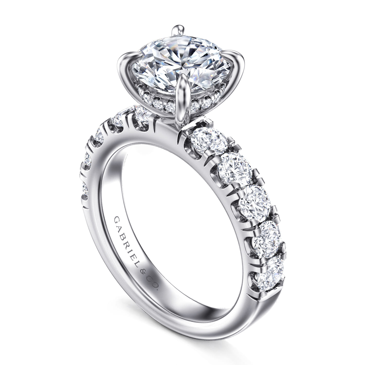 Stasia - 14K White Gold Round Diamond Engagement Ring - 1.4 ct - Shot 3