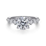 Belle - 14K White Gold Round Diamond Engagement Ring - 0.8 ct
