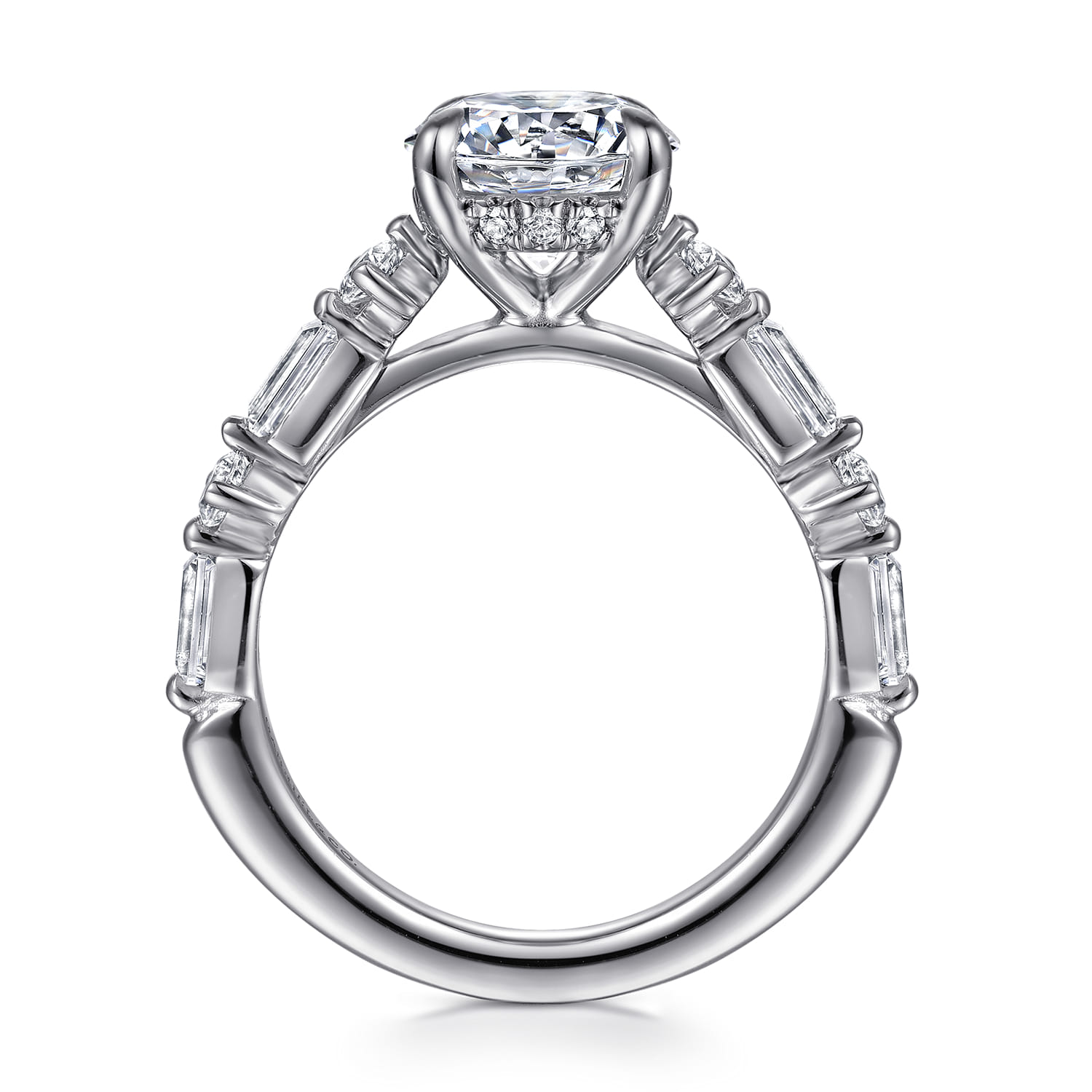 Belle - 14K White Gold Round Diamond Engagement Ring - 0.8 ct - Shot 2
