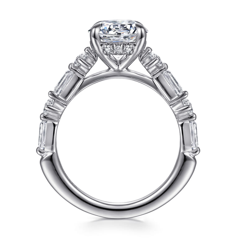 Belle - 14K White Gold Round Diamond Engagement Ring - 0.8 ct - Shot 2