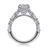 Belle - 14K White Gold Round Diamond Engagement Ring - 0.8 ct