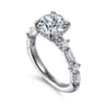 Belle - 14K White Gold Round Diamond Engagement Ring - 0.8 ct